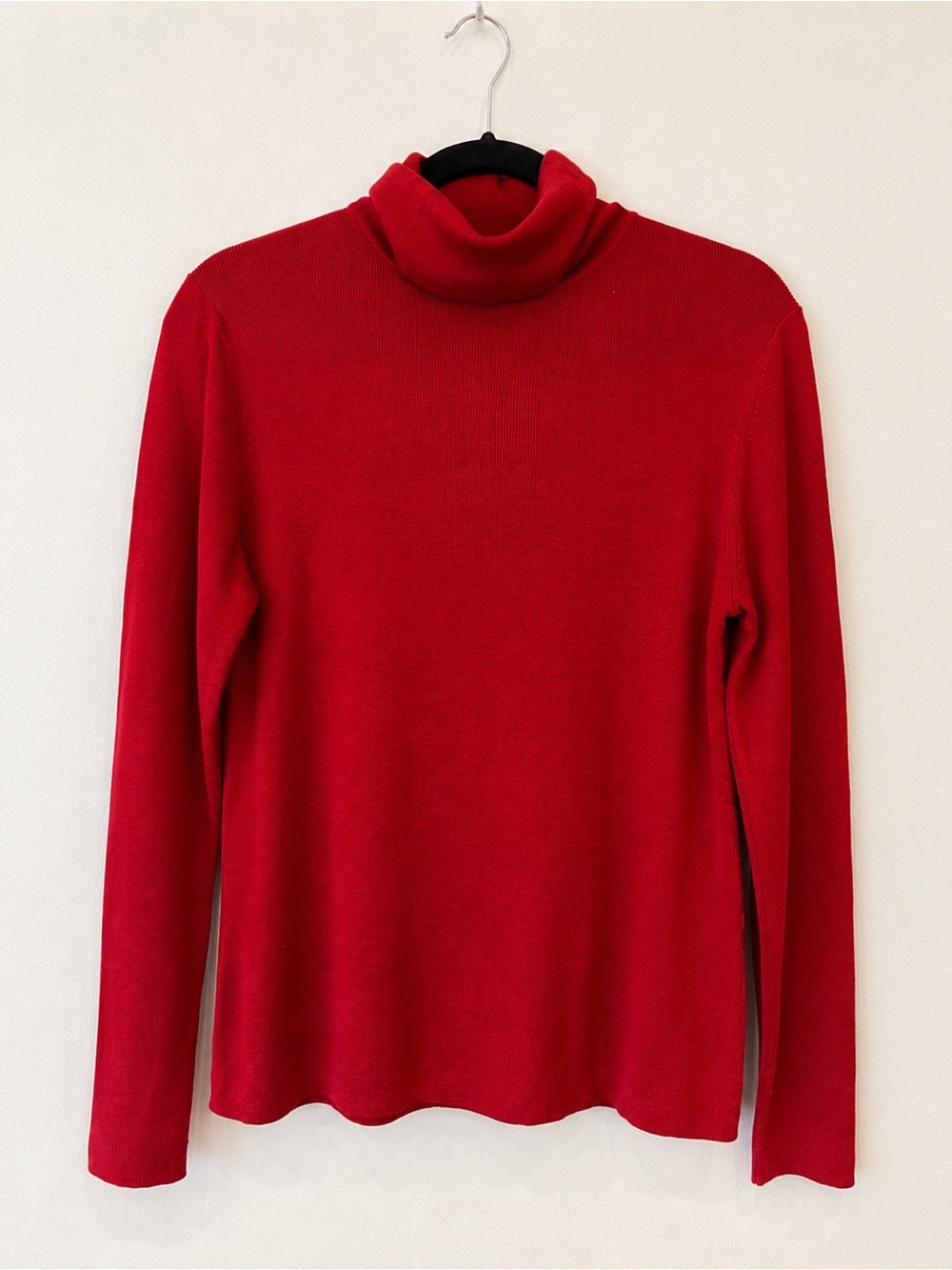Vintage Ann Taylor Berry Red Silk Knit Turtleneck Sweater Large